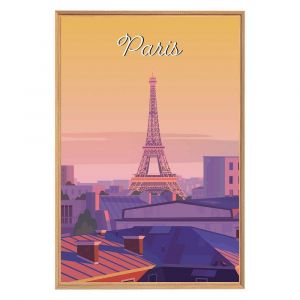 Ceanothe Tableau mural encadré illustration Tour Eiffel Paris 65x97 cm