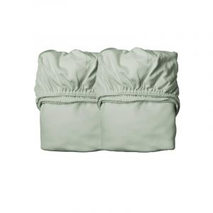 Lot de 2 draps housse b&eacute;b&eacute; Sauge