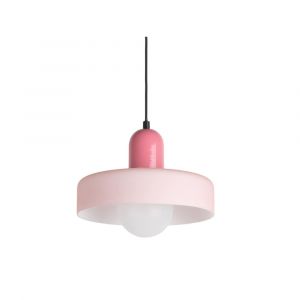 Present time Suspension verre rose 25x25x23cm