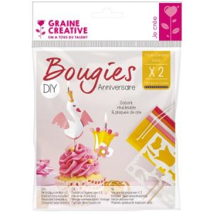 Graine Créative Kit DIY Bougies d'anniversaire - Princesse - 2 pcs