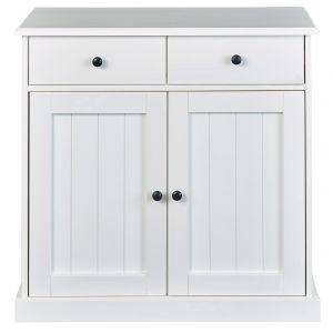 Image de Bahut Bas Bois M if 2 portes "Takao" 90cm Blanc Prix