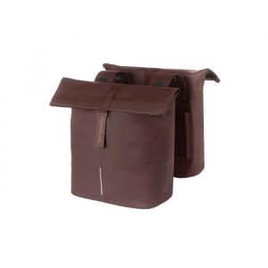 Basil Tas city dubbel cuir de vegan brun grille