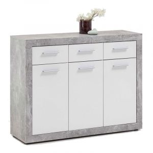 Image de Commode 3 Portes & 3 Tiroirs "Bourt" 117cm Gris Prix