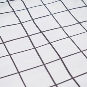 Today Parure de lit Sunshine - 2 personnes - 240 x 260 cm - 100% coton - Blanc Motif A carreaux