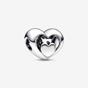 Pandora Charm Ajouré C?ur et Inscription