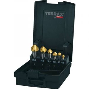 RUKO Terrax by 4317784907071 Jeu de à fraiser/ébavurer DIN 335 forme C Lot de 90 ° HSS TiN dans coffret en plastique 1, A102 152tro