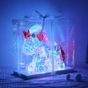Globo Lighting - Lampe de table lampe de table cheval de poche effet cristal chambre d'enfant led h 26 cm