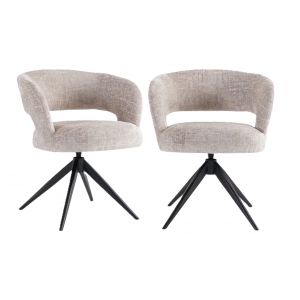 Criks Design Coco Chaise de salle &agrave; manger - beige - 62x61x77 cm - 2 pi&egrave;ces