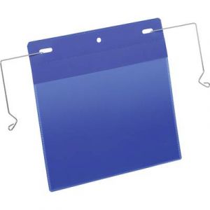 Durable 1752-07 - Boîte de 50 porte-étiquettes avec crochet métal, pour format 210x148 mm, bleu foncé