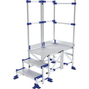 Tubesca Plateforme M&eacute;ca Modul 3 marches 2 garde-corps 1m