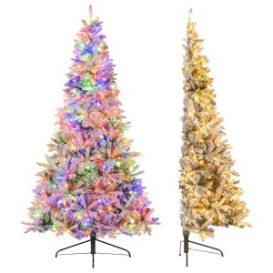 Coast Half Artificial Christmas Tree Pre-lit 210 cm - Snow Effect - White/Green - 126 x 63 x 210 cmCoast Half Artificial Christmas Tree Pre-lit 210 cm - Snow Effect - White/Green - 126 x 63 x 210 cm