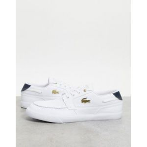 Image de Lacoste Chaussures bateau avec logo de crocodile sur le c&ocirc;t&eacute; Blanc - Taille 46