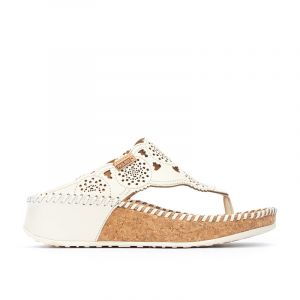 Pikolinos Sandales à semelles compensées en cuir MARINA W1C - Couleur BLANCO - Taille 41