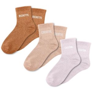 Sud trading Coffret Trio De Paires De Chaussettes À Paillettes