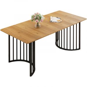Table à manger 160x80x75cm,rectangulaire,moderne,bois+ noir