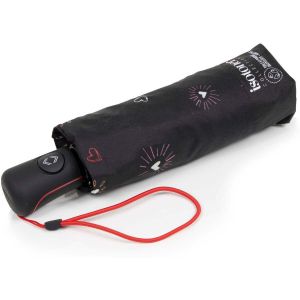 Isotoner Parapluies Parapluie Mini Auto C&oelig;ur Rouge