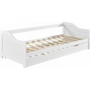 Image de Canape lit convertible pour 2 personnes lit gigogne canape divan lit d'ap structure en pin sommier à lattes en contreplaque b