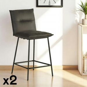 Image de Chaise îlot central gris malmoe (lot de 2)