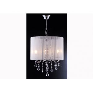 Image de Toscani - Suspension de fils blancs pampilles en cristal H50 cm