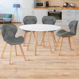 Image de Idmarket Lot de 4 chaises ROBINE gris foncé pour salle à manger