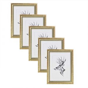 Set de 5 Cadre Photo Or 20x25cm Artos Style en Bois et Verre Cadre décoration pour la Maison BR9671gd 5 Woltu
