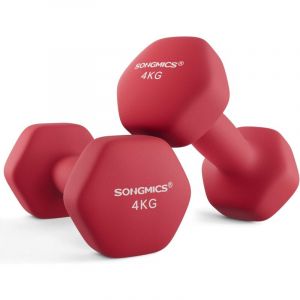 Songmics Lot De 2 Haltères Hexagonaux Avec Revêtement En Néoprène Pour La Musculation, Le Fitness, La Maison