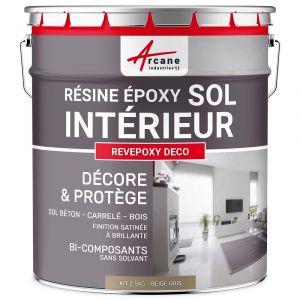 Arcane industries PEINTURE EPOXY SOL - REVEPOXY DECO - Beige Gris - RAL 1019 - 2.5 kg (jusqu'à 12.5 m² en 2 couches)