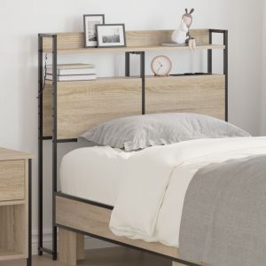 VidaXL T&ecirc;te de lit avec &eacute;tag&egrave;re Ch&ecirc;ne sonoma 80 cm Bois d'ing&eacute;nierie