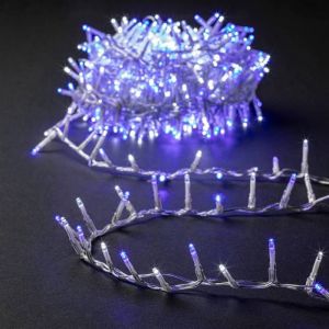 Guirlande Lumineuse Ext&eacute;rieur 50 m 2000 LED Blanc froid & Bleu et 8 jeux de lumi&egrave;re