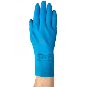 Ansell Gants de m&eacute;nage Versatouch 87-195 bleus taille 9, lot de 12 paires