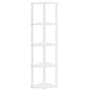 Songmics Étagère dAngle à 5 Niveaux - Blanc Neige - Assemblage Rapide