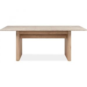 Table &agrave; manger extensible rectangulaire effet Ch&ecirc;ne et Travertin 6 &agrave; 8 pers. 160/200 cm - Luis