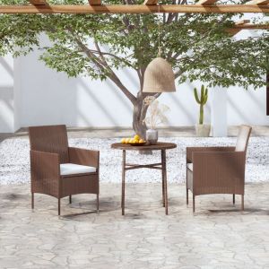 Image de VidaXL Ensemble De Salle &iquest;&iquest; Manger De Jardin 3pcs R&iquest;&iquest;Sine Tress&iquest;&iquest;E Marron