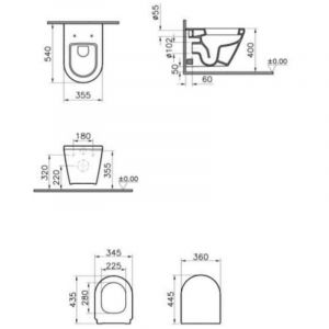 Grohe Pack WC Bâti Autoportant Rapid SL + WC Vitra Integra + Abattant en Duroplast + Plaque chrome