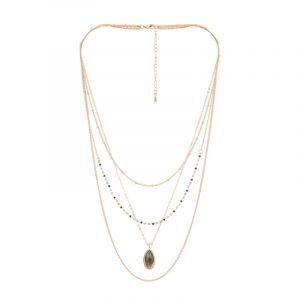 Collier Ivana Labradorite en laiton doré