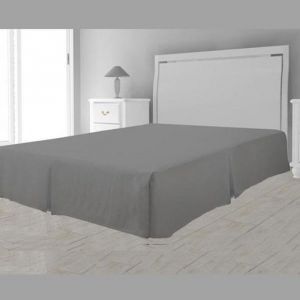 Housse cache-sommier plateau - Noname - 90 x 190 cm - 100% polyester - Gris - Classique