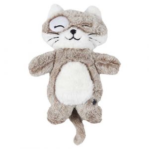 Peluche Chauffante Tissu Ultra Doux Blanc et Taupe H34cm - HILOW - ALTOBUY