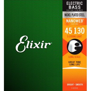 Elixir 14202 BASS 5 CORDES NANOWEB LIGHT 45-130