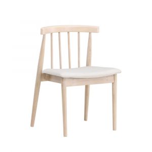 Venture Home - Lot de 2 chaises en tissu et bois massif - Bois clair - Flora