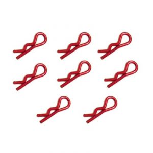 Fastrax FAST212MR - 8 clips carrosserie 1/10 rouges en métal