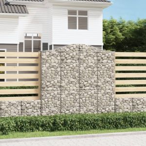 VidaXL Paniers à gabions arqués 8 pcs 200x50x200/220 cm Fer galvanisé