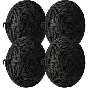 Vhbw 4x Filtres &agrave; charbon actif compatible avec Electrolux AFT642N 94202100100 hotte aspirante - 21 cm