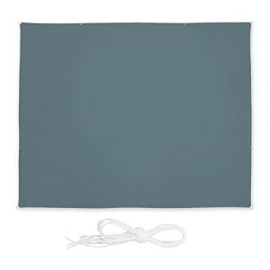 Image de Relaxdays Voile d'ombrage rectangulaire, imperméable, anti-UV, tendeurs, terrasse, balcon, 3 x 4 m, gris