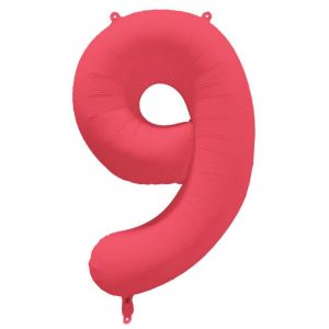 Ruedelafete Ballon Neon Rouge : Chiffre 9