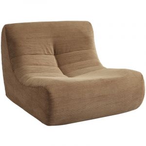 Sweeek - Chauffeuse velours côtelé 1 place taupe l 91 x p 105 x h 72 cm - sokol