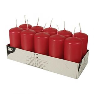 Papstar Pillar Candles 10-pack red (17918)
