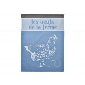 Lot de 3 torchons bleu en coton 50x70