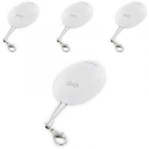 Dio Connected Home Lot de 4 télécommandes porte-clés led DiO - 32 récepteurs - Blanc - Chacon