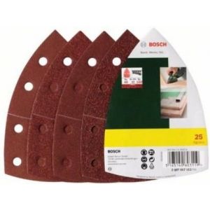 Bosch 2607017112 - Set de feuilles abrasives, granulation 40/80/120/180,25 pcs 102 x 62 mm