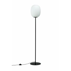 Lampadaire en Verre et Métal noir mat DL39